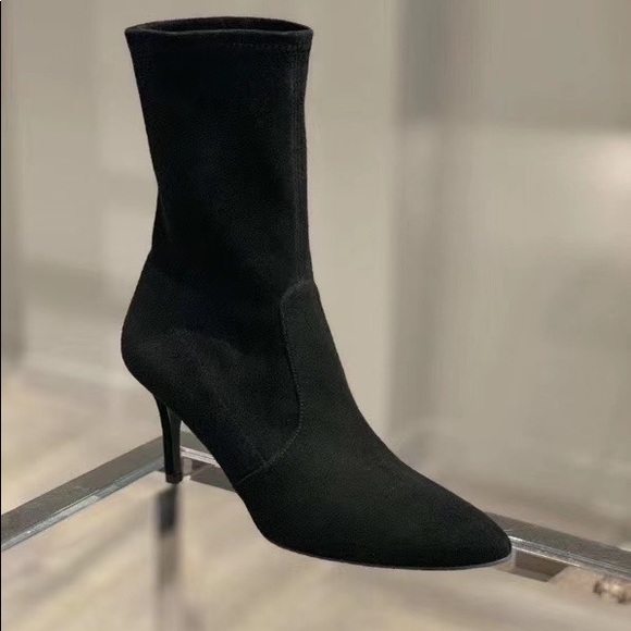 stuart weitzman cling suede sock boots
